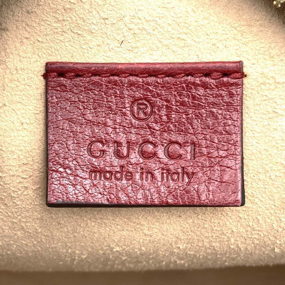 GUCCI Authentic Red Leather GG Marmont Shoulder Bag - Picture 8 of 13
